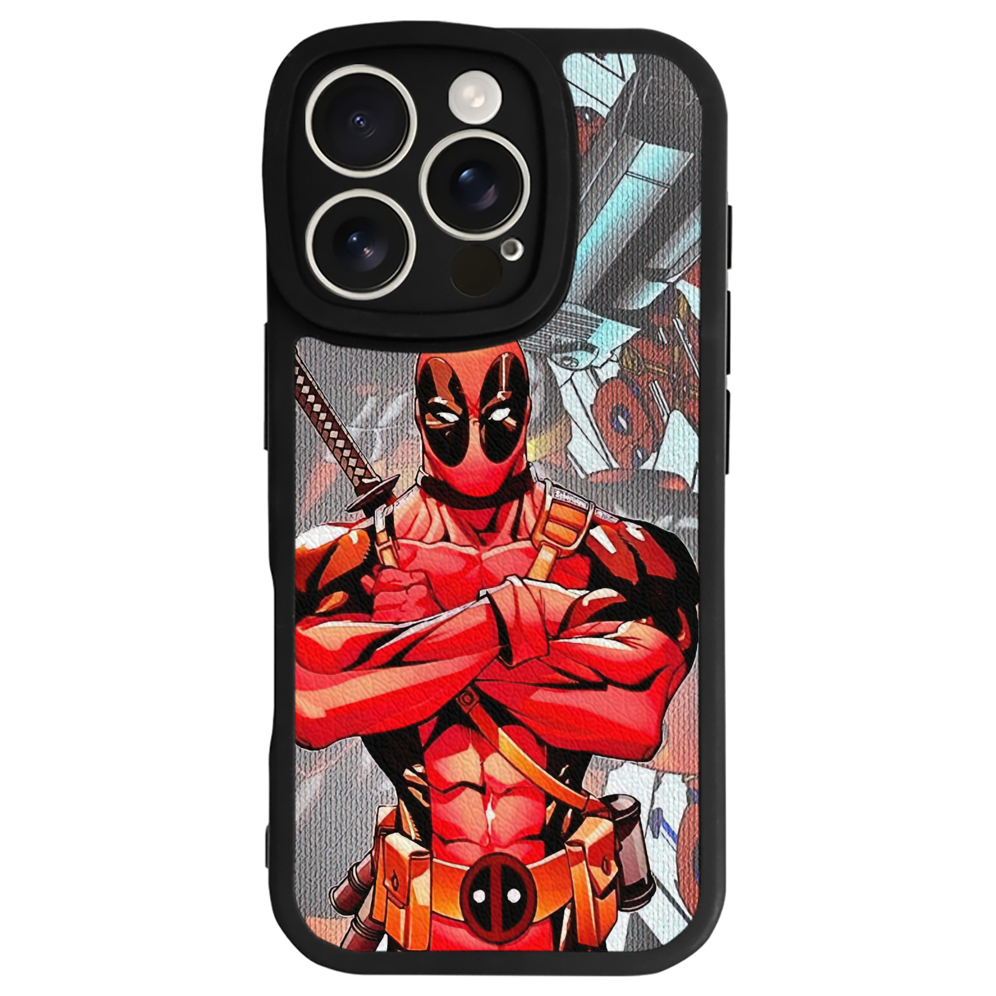 （画像用） Deadpool デッドプール 【iPhone 16シリーズ対応】シリコンスマホケース（レザー調） 材質：シリコン